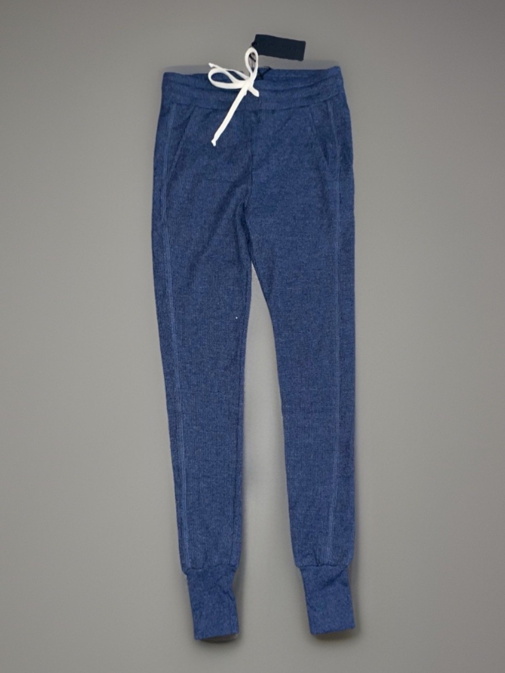 Twenty Montreal Joggers XS Women'sWaffle Knit Blue Pockets NWT